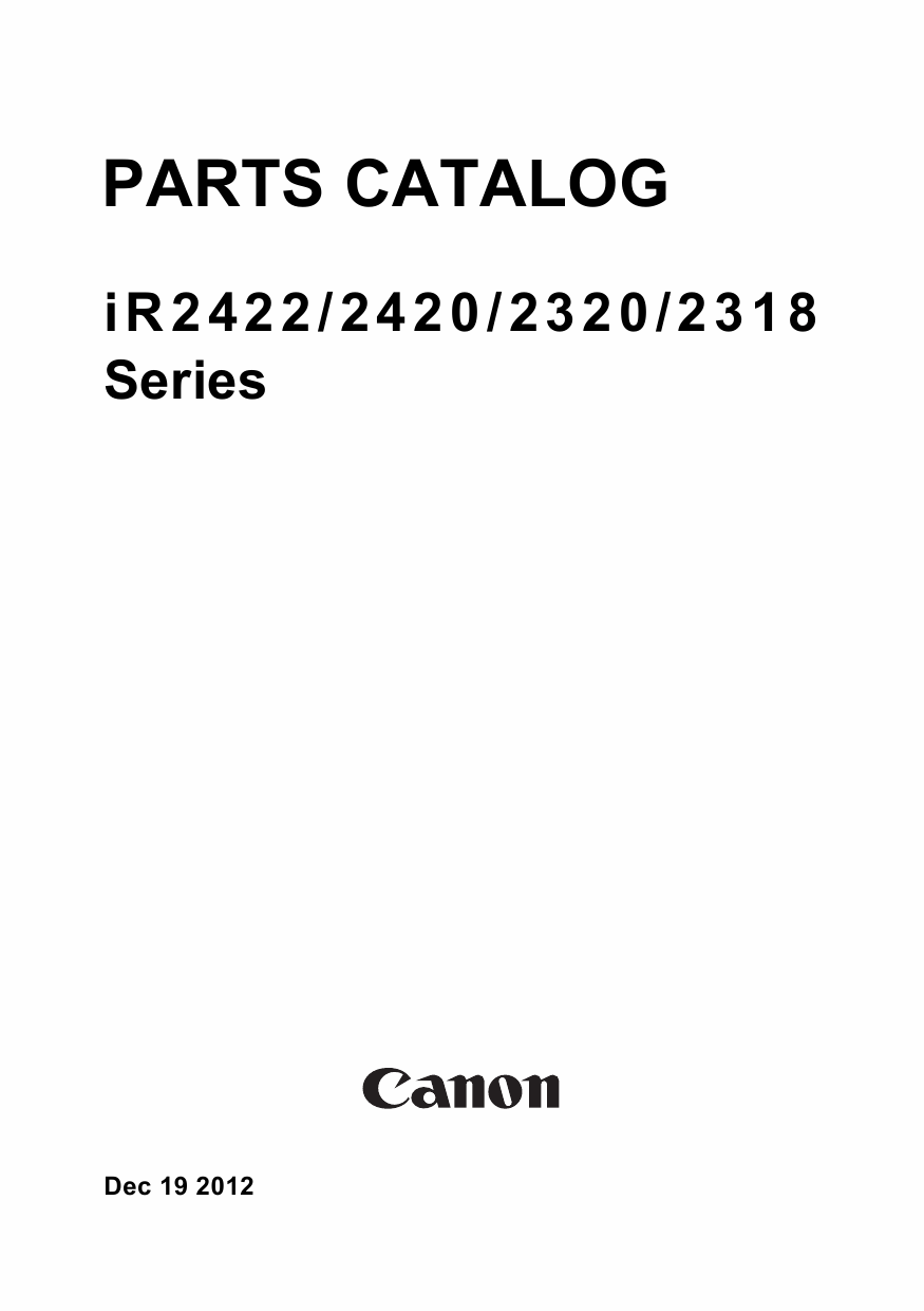 Canon imageRUNNER-iR 2422 2420 2320 2318 Parts Catalog-1